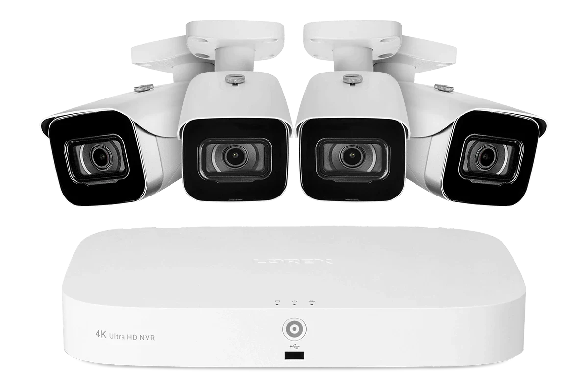 Lorex 4K 16-kamera-system (8 kablede + 8 Fusion Wi-Fi) 2TB NVR-system med 4 bullet-kameraer