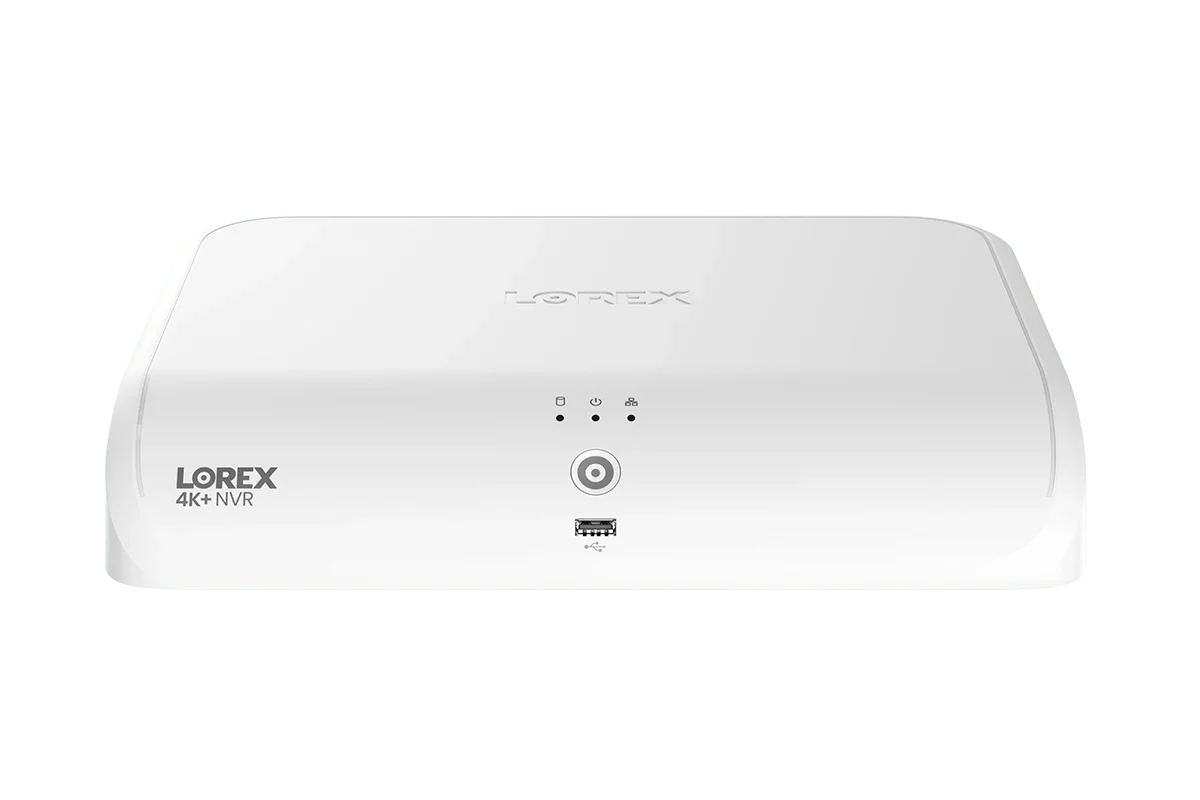 Sistema NVR cablato Lorex 4K Ultra HD per 16 telecamere (8 cablate + 8 Fusion Wi-Fi) da 2TB con 4 telecamere IP Smart Security Lighting