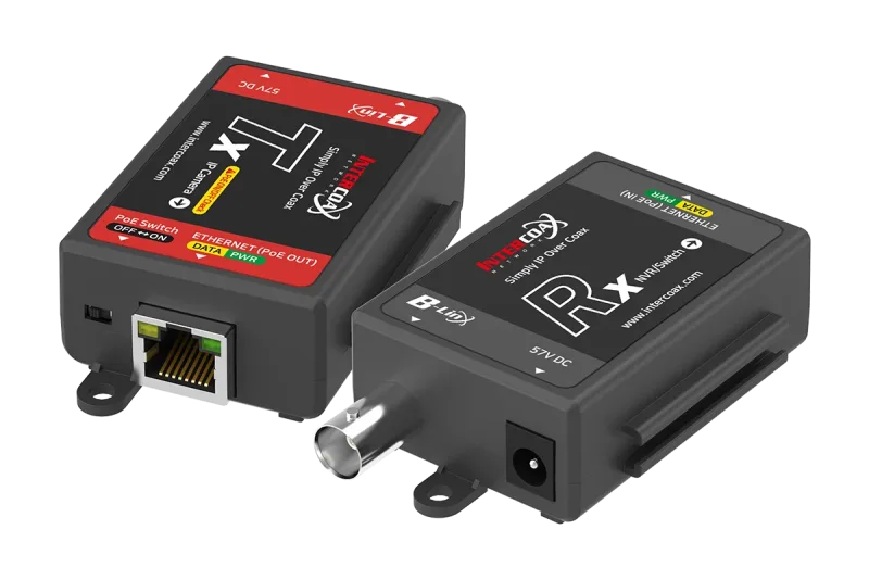 Single Port IP & PoE over Coax Set (400m/1300ft end-to-end converters)
