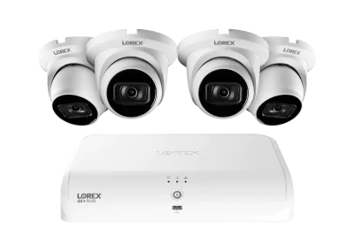 Lorex 4K Fusion 2TB Wired NVR System with 4K IP Dome Cameras
