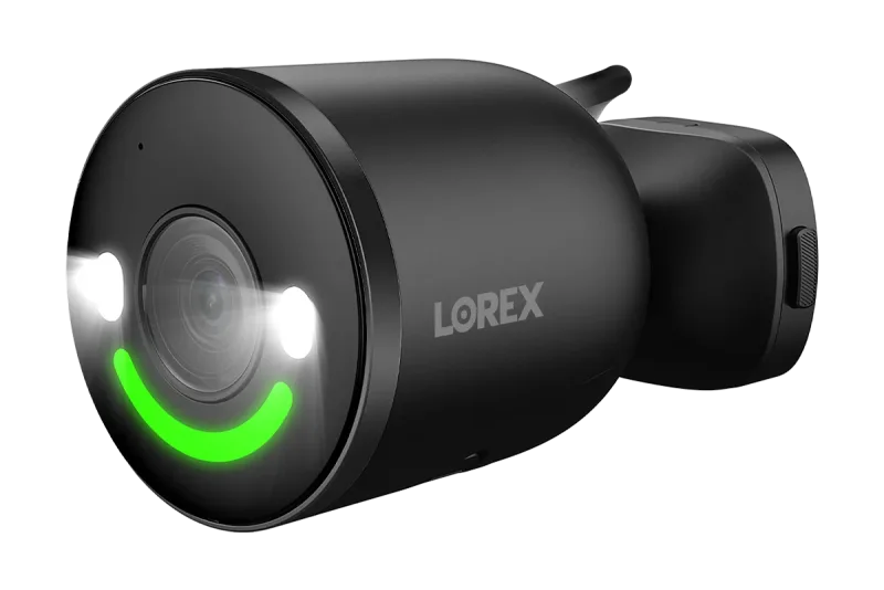 Caméra de sécurité Wi-Fi 6 intérieure/extérieure 4K à projecteur de Lorex, noire, avec éclairage de sécurité intelligent - Amazon