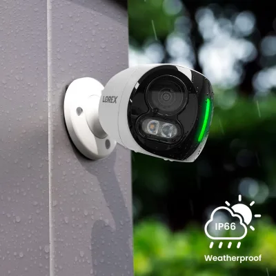 Lorex Kamera Keamanan Wi-Fi Dual Lens 4K dengan Pencahayaan Keamanan Pintar