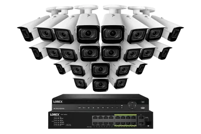Lorex 4K (32 Camera Capable) 6TB Wired NVR System with Nocturnal 3 Smart IP Bullet Cameras Featuring Motorized Varifocal Lens and 30FPS Recording