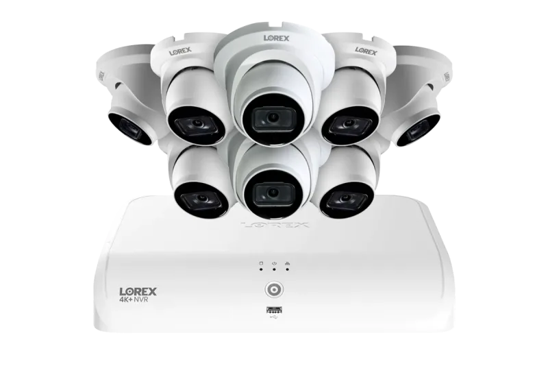 Lorex Fusion Series 4K+ 16-kanaligt (8 trådbundna + 8 Fusion Wi-Fi) 2TB trådbundet system med A14 trådbundna 4K IP-turretkameror