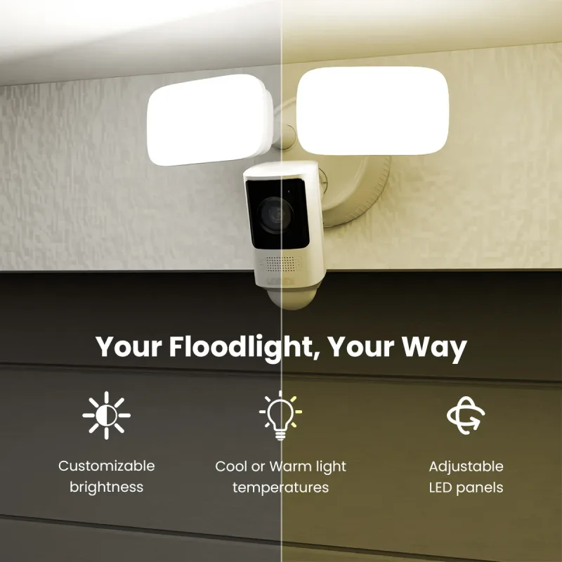 Lorex 4K kablet videodørklokke med 2K floodlight Wi-Fi-sikkerhedskamera