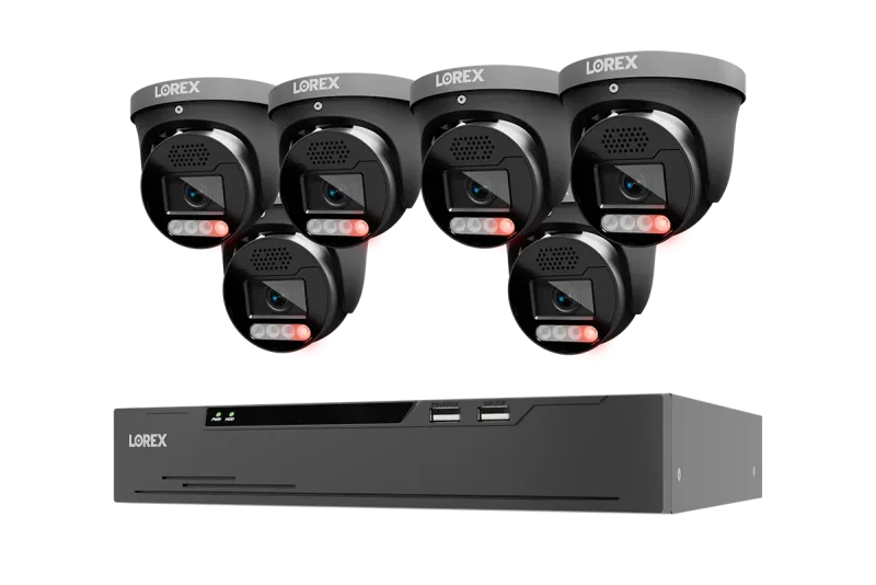 Lorex Connect X Series 4K 8-kanals kablet NVR-system med X5 turret-overvågningskameraer - 2TB