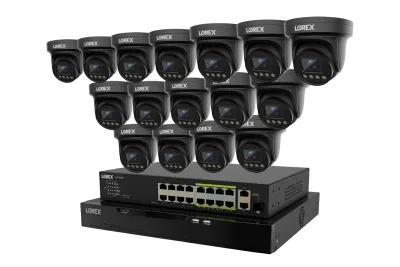Lorex Connect X Series 4K 32-kanals kablet NVR-system med X3-tårnsikkerhedskameraer - 8TB