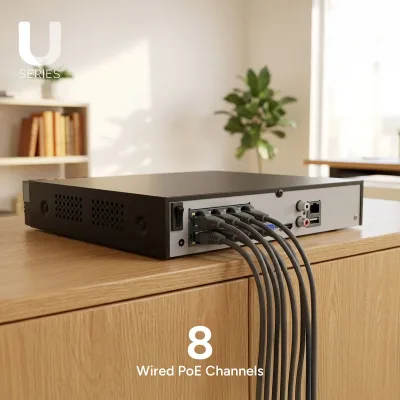 Lorex Connect U -sarja 4K 8-kanavainen langallinen NVR-järjestelmä U3 4K PoE -tornikameroilla - 2TB