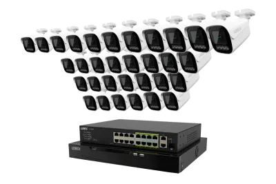 Lorex Connect X Series 4K 32-Channel Wired NVR System with X3 Bullet Security Cameras - 8TB