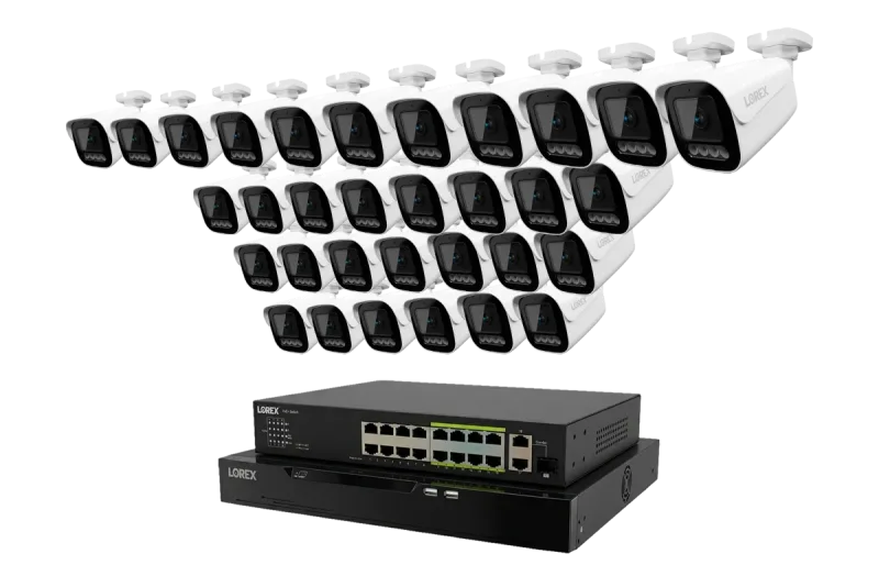 Lorex Connect X Series 4K 32-Channel Wired NVR System with X3 Bullet Security Cameras - 8TB