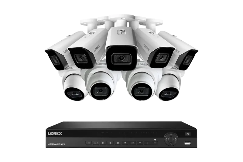 Lorex 4K 4TB Wired NVR System with Five Nocturnal 3 Bullet Cameras and Four Nocturnal 3 Turret Cameras