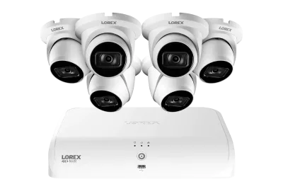 Lorex Fusion Series 4K+ 16-kanaligt (8 trådbundna + 8 Fusion Wi-Fi) 2TB trådbundet system med A14 trådbundna 4K IP-turretkameror