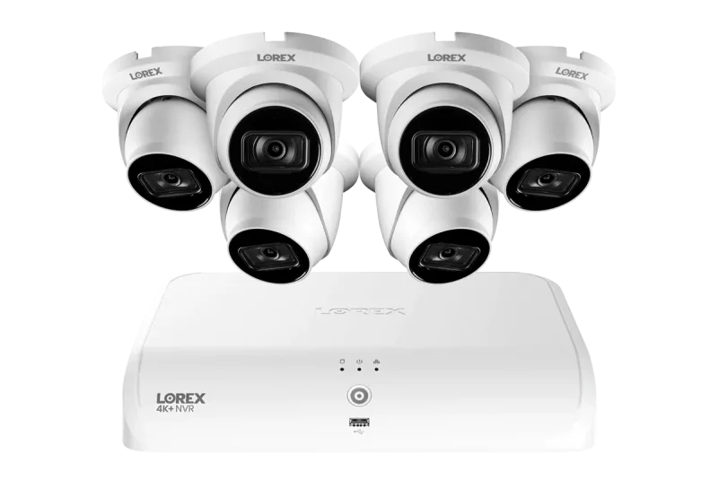 Lorex Fusion Series 4K+ 16-kanaligt (8 trådbundna + 8 Fusion Wi-Fi) 2TB trådbundet system med A14 trådbundna 4K IP-turretkameror
