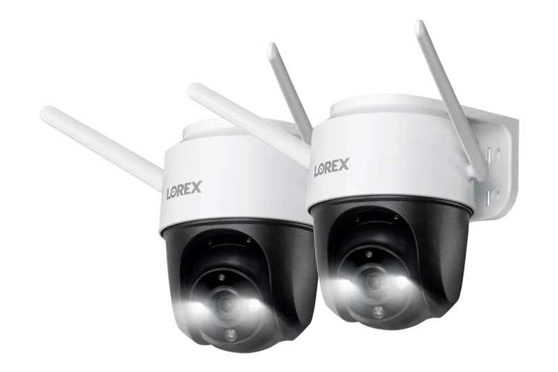 Caméra de sécurité Wi-Fi extérieure panoramique-inclinable Lorex 2K (lot de 2)