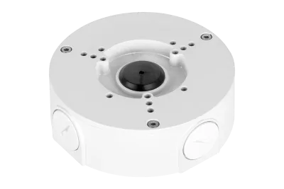 Boîtier de raccordement rond pour extérieur pour caméras à base 3 vis (métal)