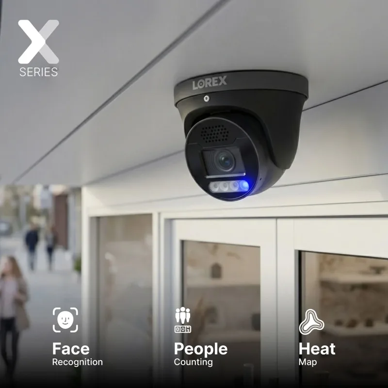 Lorex Connect X Series 4K 8-kanals kablet NVR-system med X5 turret-overvågningskameraer - 2TB