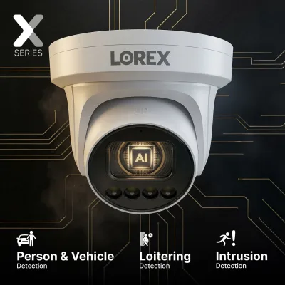 Lorex Connect X Series 4K 16-Channel Wired NVR System with X3 Turret Security Cameras - 4TB