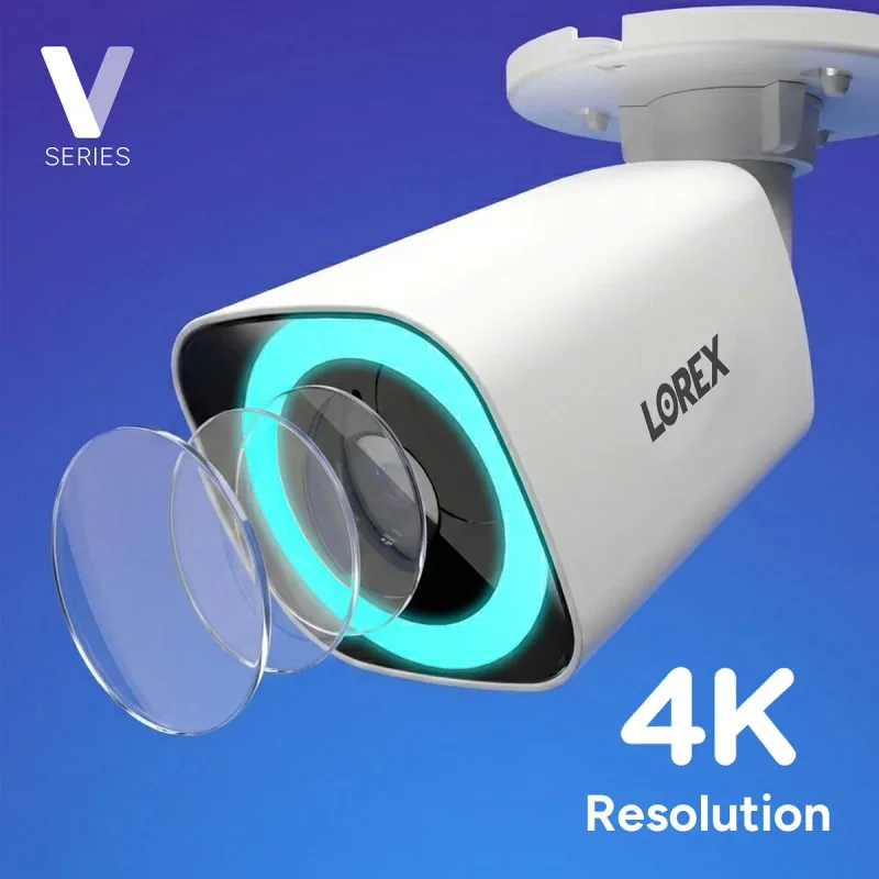 Telecamere a proiettile PoE 4K Lorex Connect V5 con illuminazione di sicurezza intelligente a colori - Bianco/Nero