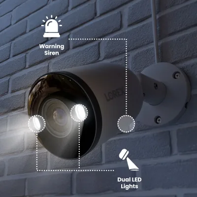 Lorex Fusion Series 4K+ 16-kanaligt (8 trådbundna + 8 Fusion Wi-Fi) 2TB trådbundet system med H13 trådbundna 4K IP bullet-kameror