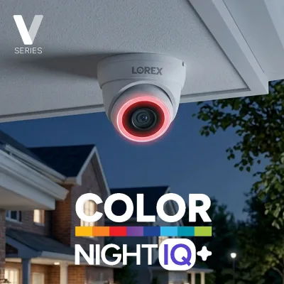 Lorex Connect V7 4K PoE Turret-kamera med Color Night IQ+ - Hvid/Sort