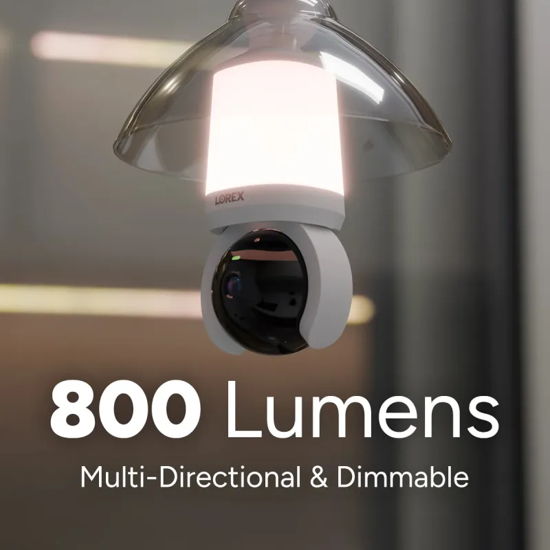 Lorex Connect 2K Wi-Fi Smart Lightbulb Pan-Tilt Camera