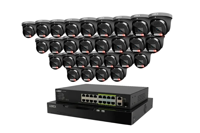 Lorex Connect X Series 4K 32-kanals kablet NVR-system med X5-turretkameraer - 8TB