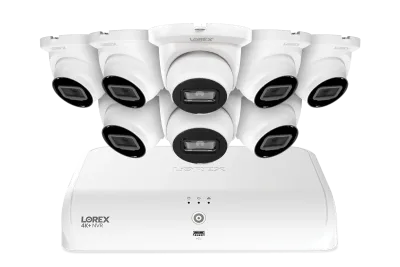 Lorex Fusion Series 4K+ 16 kanaler (8 kabelanslutna + 8 Fusion Wi-Fi) 2TB kabelanslutet system med A4 kabelanslutna 2K IP-turretkameror