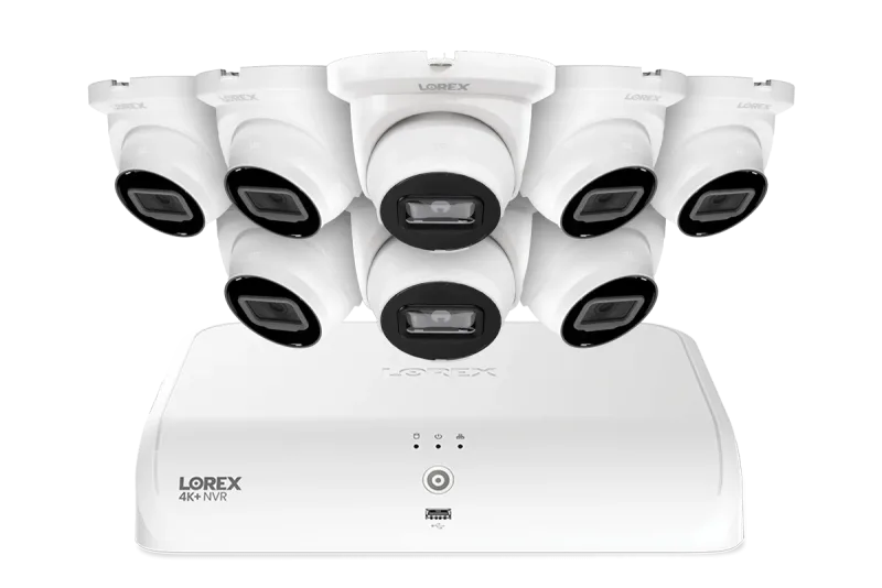 Lorex Fusion Series 4K+ 16 kanaler (8 kabelanslutna + 8 Fusion Wi-Fi) 2TB kabelanslutet system med A4 kabelanslutna 2K IP-turretkameror
