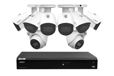 Lorex 4K Fusion 4TB Sistem NVR Berkabel dengan Enam Kamera IP Bullet 4K dan Dua Kamera IP Dome 4K