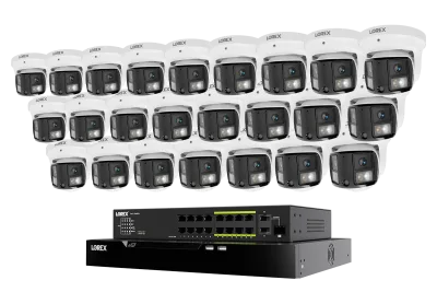 Lorex Connect X Series 4K 32-Channel Wired NVR System with X3 Dual-Lens Turret Camera - 8TB
