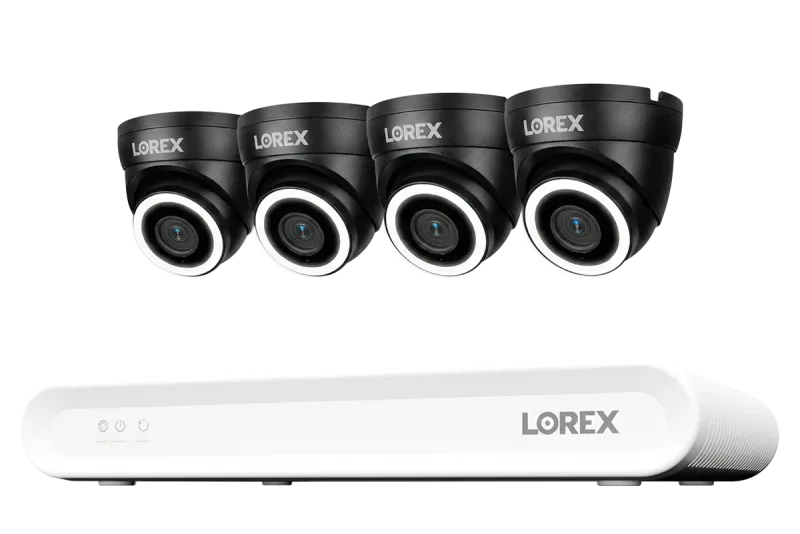Sistema NVR con cable Lorex Connect V Series 4K de 8 canales con cámaras turret PoE 4K V3 - 1TB
