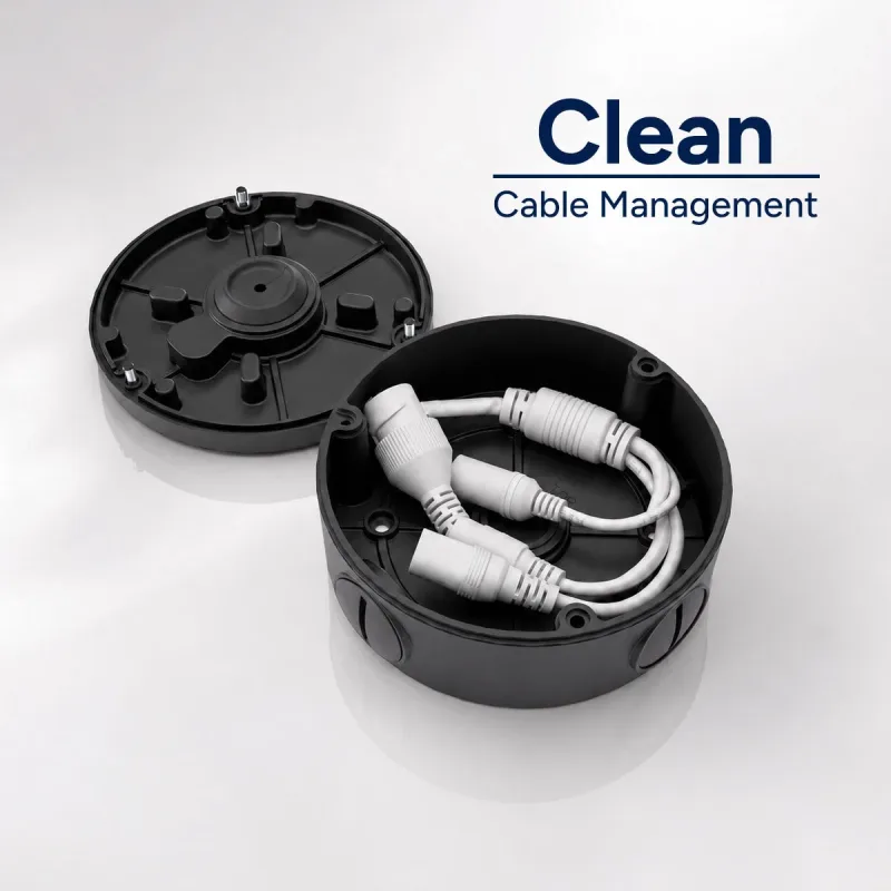 Round Junction Box for Fixed-Lens Cameras (Metal)