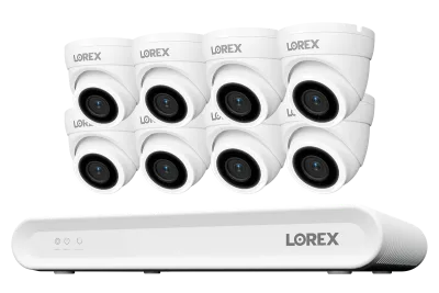 Sistema NVR con cable Lorex Connect V Series 4K de 8 canales con cámaras turret PoE 4K V3 - 1TB