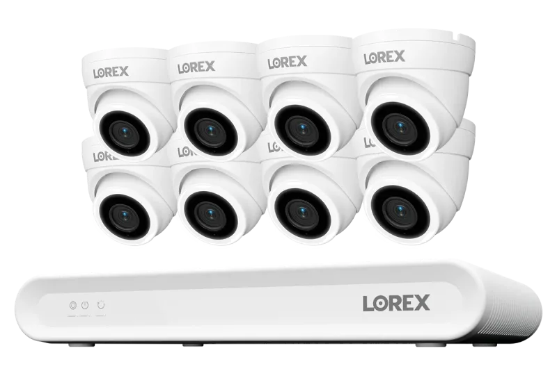 Sistema NVR con cable Lorex Connect V Series 4K de 8 canales con cámaras turret PoE 4K V3 - 1TB