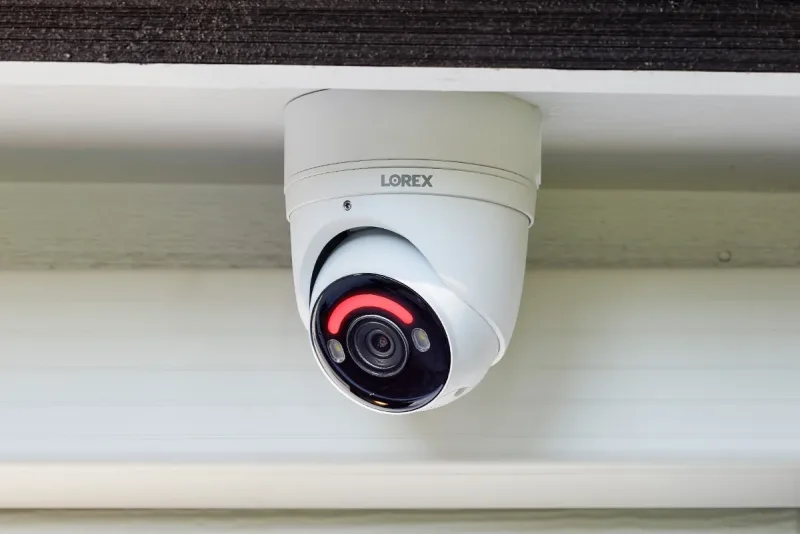 Cámara de seguridad domo IP con cable Lorex H16 4K con iluminación de seguridad inteligente y detección de movimiento inteligente