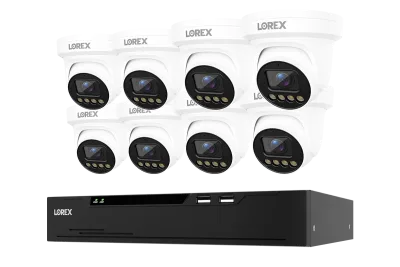 Lorex Connect X Series 4K 8-Channel Wired NVR System with X3 Turret Security Cameras - 2TB