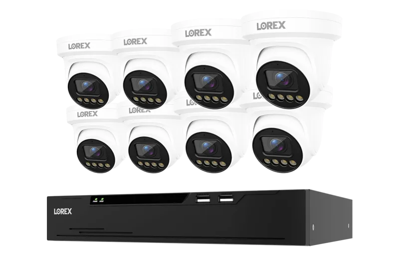 Lorex Connect X Series 4K 8-Channel Wired NVR System with X3 Turret Security Cameras - 2TB
