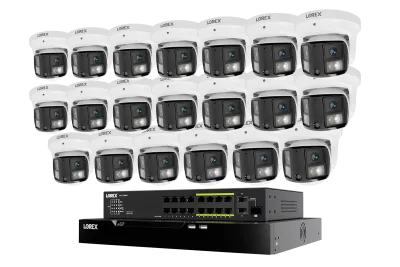 Lorex Connect X Series 4K 32-Channel Wired NVR System with X3 Dual-Lens Turret Camera - 8TB