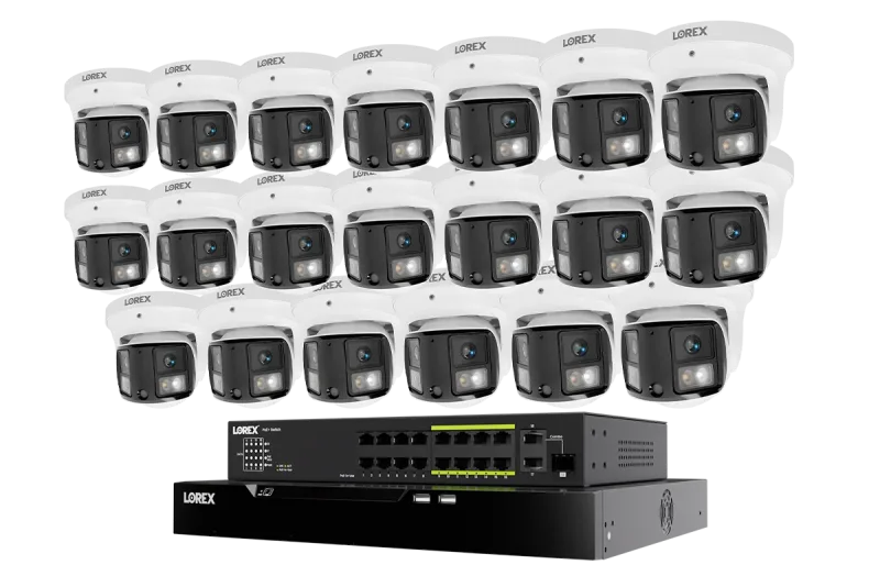 Lorex Connect X Series 4K 32-Channel Wired NVR System with X3 Dual-Lens Turret Camera - 8TB