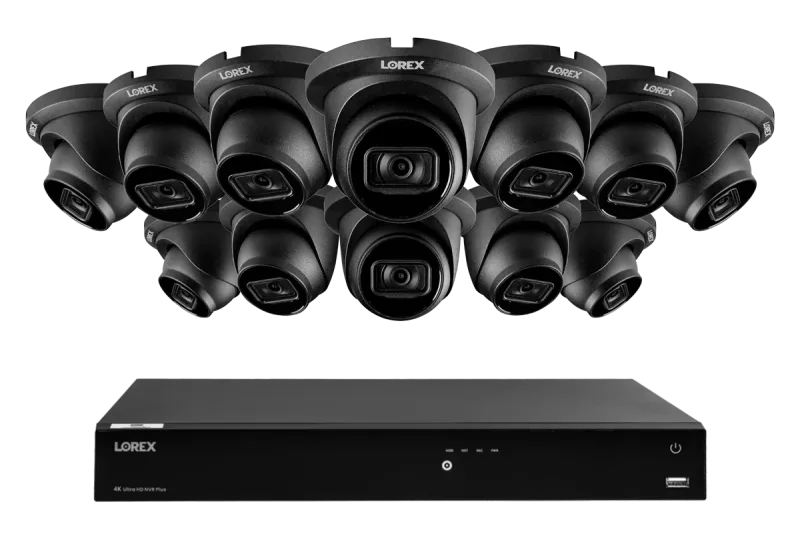 Lorex Fusion Series 4K 16 Camera Capable (Wired or Fusion Wi-Fi) 4TB Wired NVR System with A14 IP Turret Cameras