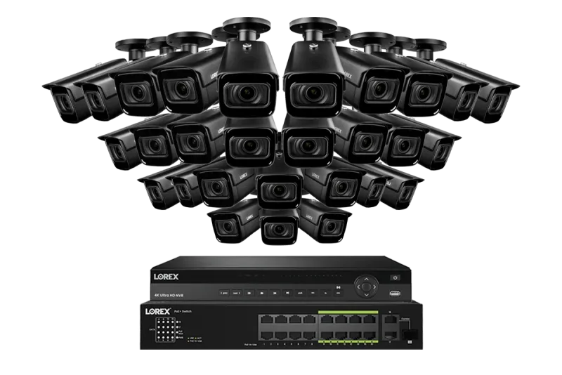 Lorex 4K (32 Camera Capable) 6TB Wired NVR System with Nocturnal 3 Smart IP Bullet Cameras Featuring Motorized Varifocal Lens and 30FPS Recording