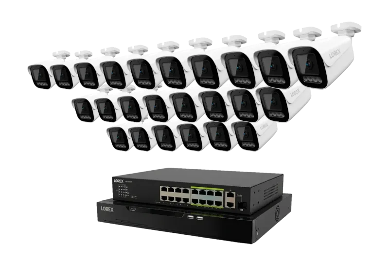 Lorex Connect X Series 4K 32-Channel Wired NVR System with X3 Bullet Security Cameras - 8TB