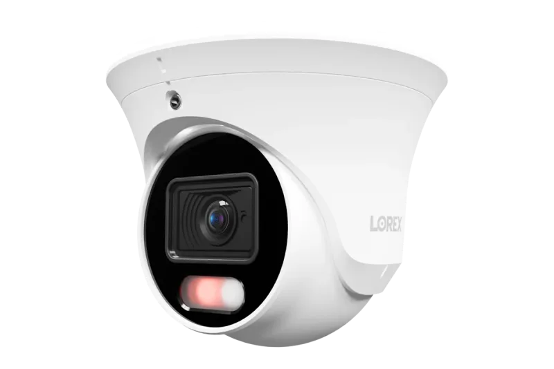 Caméra tourelle Lorex Connect U3 4K PoE avec éclairage dissuasif rouge et bleu