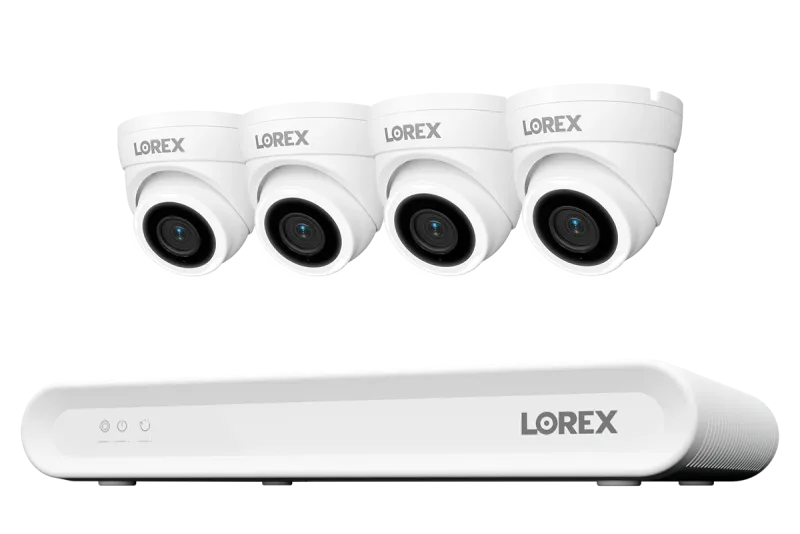Sistema NVR con cable Lorex Connect V Series 4K de 8 canales con cámaras turret PoE 4K V3 - 1TB