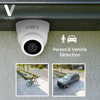 Lorex Connect (nuova app) | Serie V | Sistema NVR 4K 8 canali | 3 telecamere IP PoE bianche