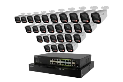 Lorex Connect X Series 4K 32-kanals kablet NVR-system med X5 bullet-overvågningskameraer - 8TB
