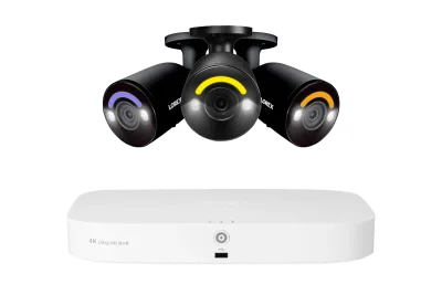 Lorex 4K NVR-system för 16 kameror (8 kabelanslutna och 8 Fusion Wi-Fi) med 2TB och 3 bullet-kameror med smart säkerhetsbelysning – Amazon