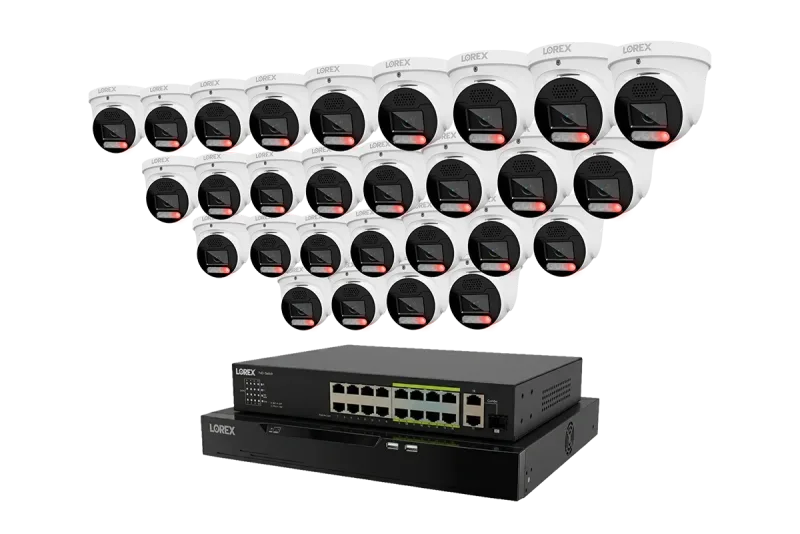 Lorex Connect X Series 4K 32-kanals kablet NVR-system med X5-turretkameraer - 8TB