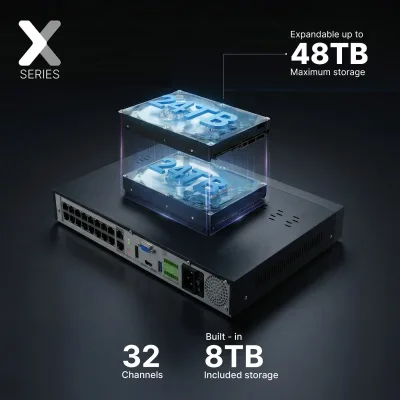 Lorex Connect X Series 4K 32-Channel Wired NVR System with X3 Bullet Security Cameras - 8TB