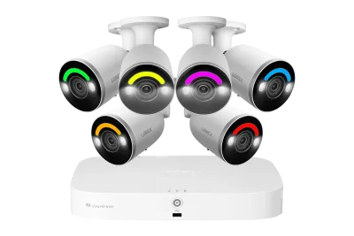 Lorex Fusion 4K 16 Camera Capable (8 Wired + 8 Fusion Wi-Fi) 2TB Wired NVR System with IP Bullet Cameras Featuring Smart Security Lighting